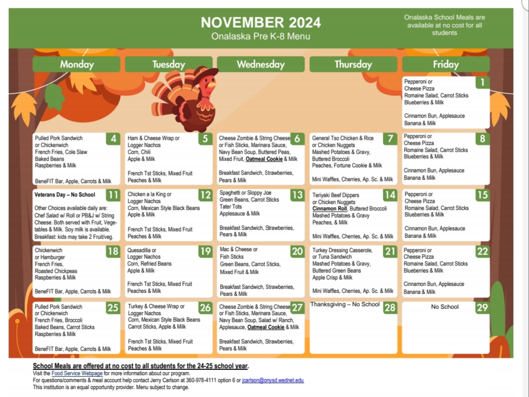 Picture of November Menu