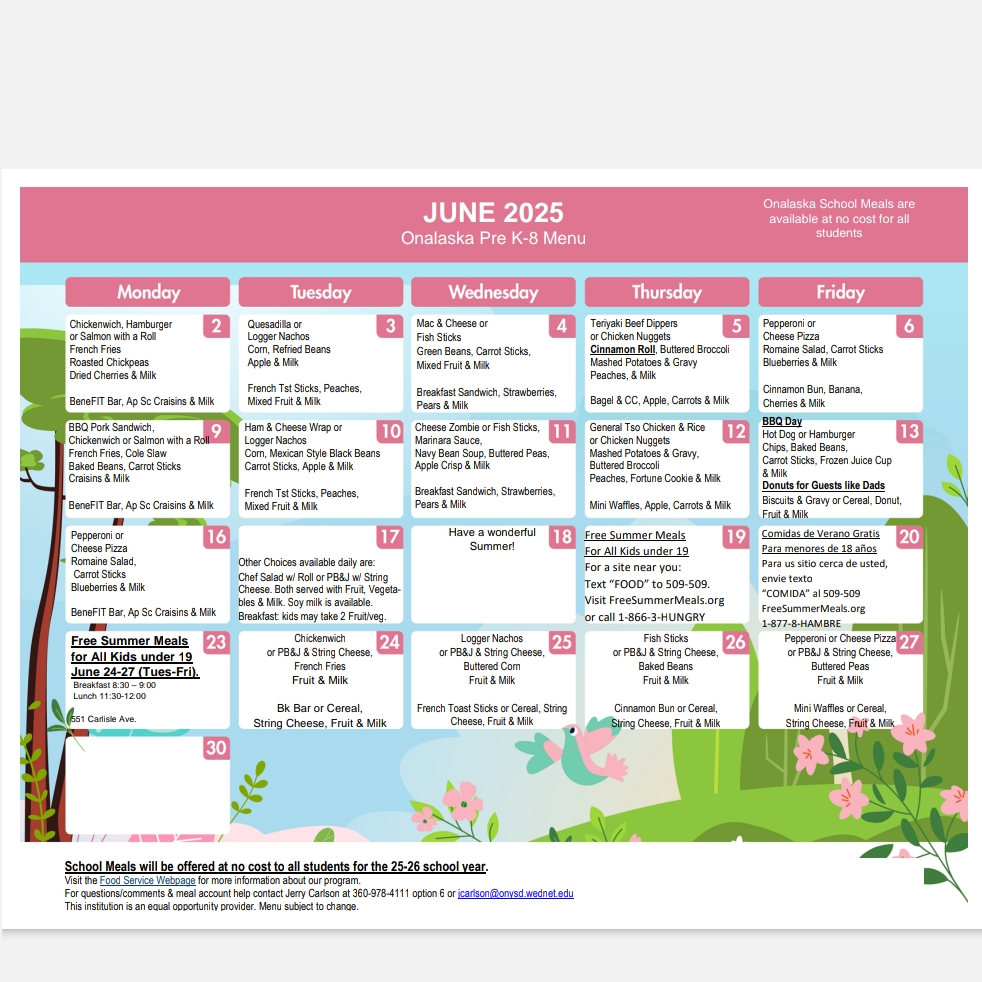 Picture of June Menu
