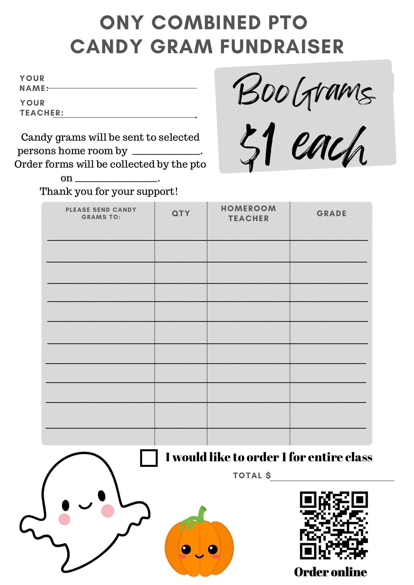 Order Form Boo Gram
