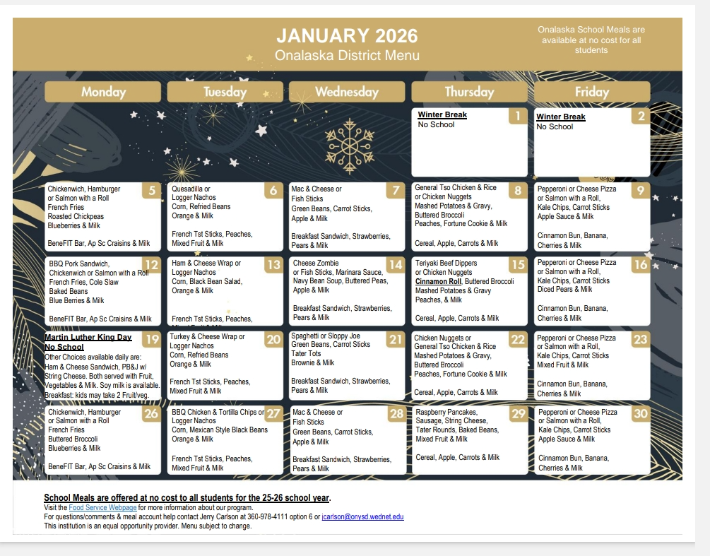 Picture of January Menu