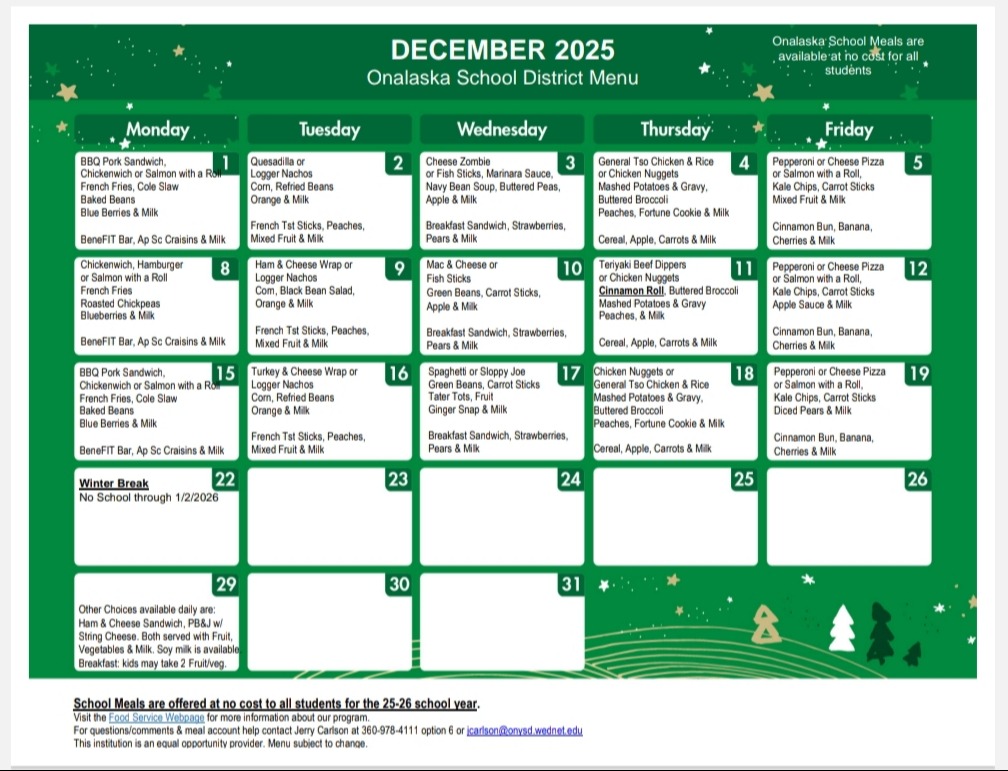 Picture of December Menu