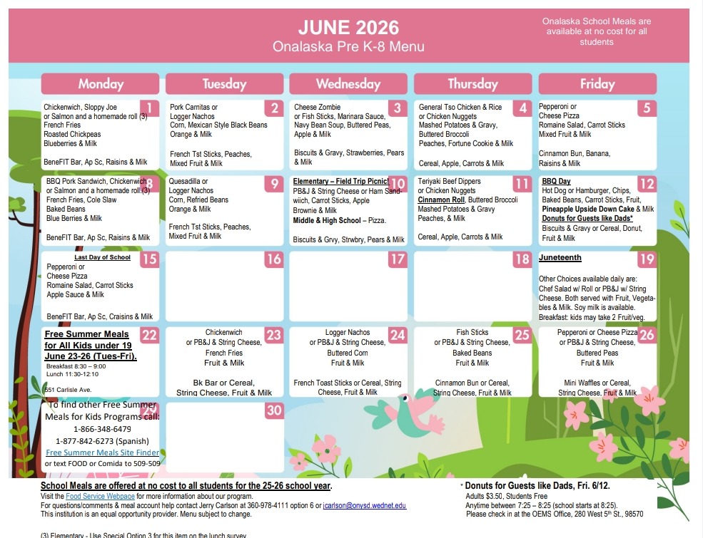 Picture of June Menu