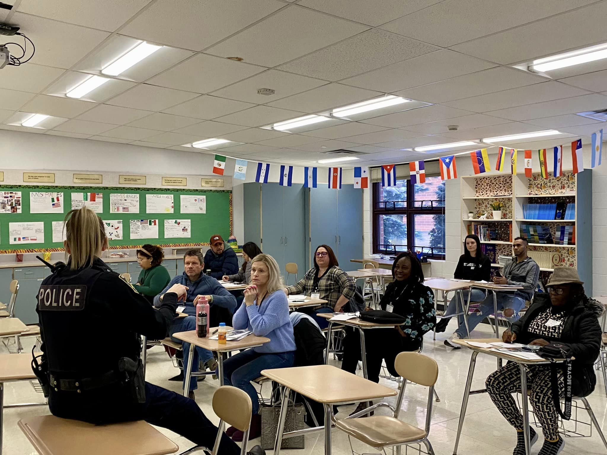 Parents attend a session about student safety