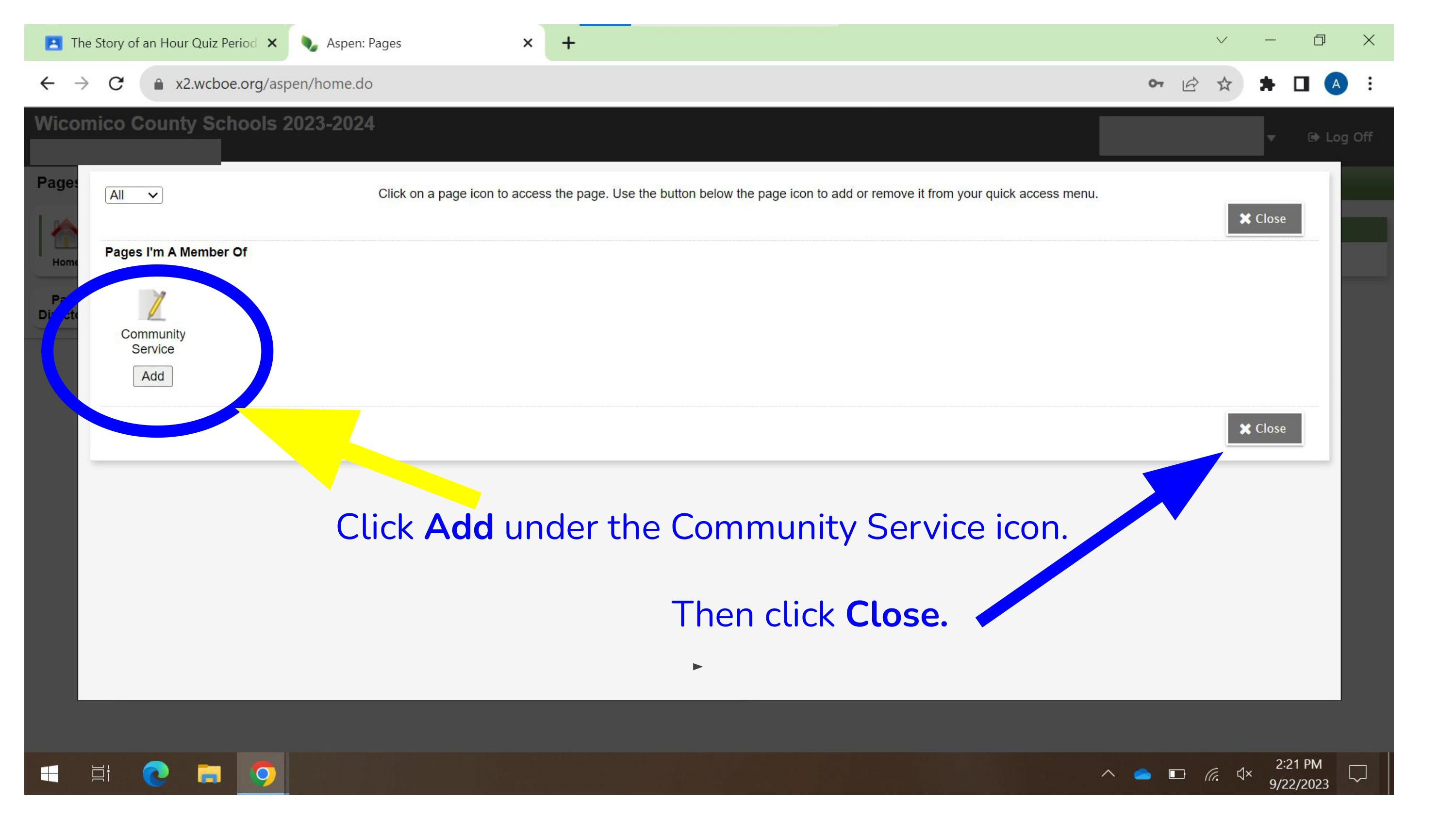 Student Service Learning Directions Middle