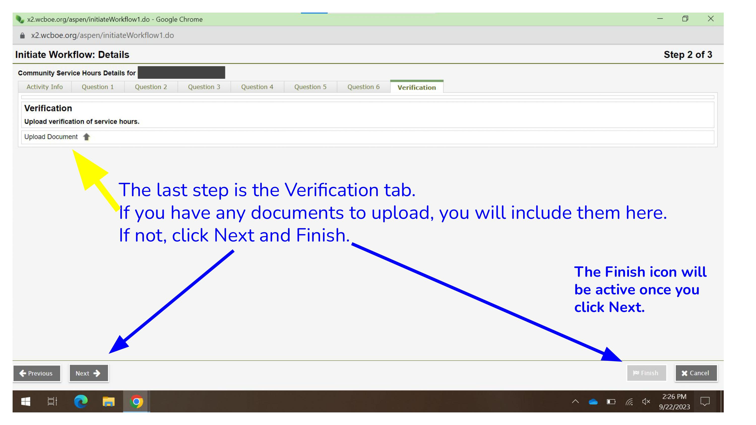 Student Service Learning Directions Middle