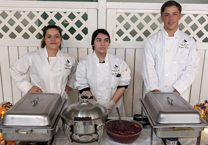 Culinary students working