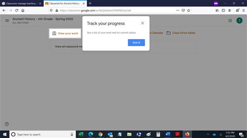 Google Classroom Screenshot