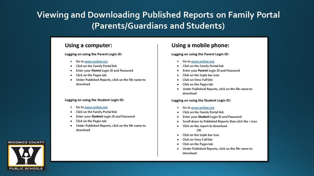 family portal english instructions