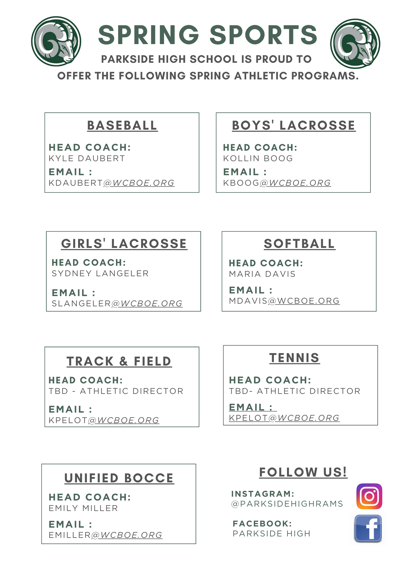 Spring coaching list