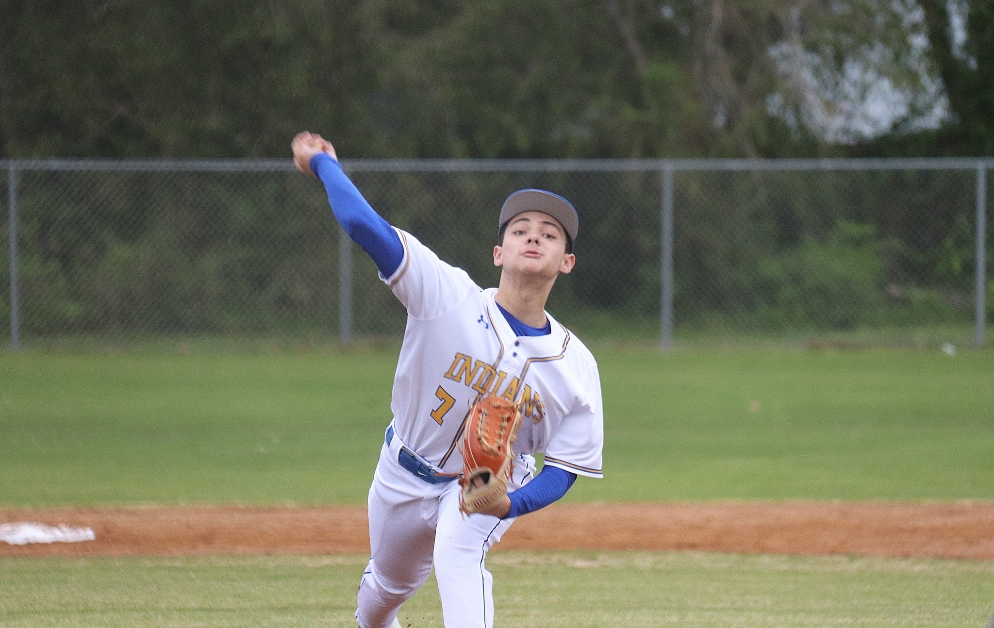 pitcher throws the pitch