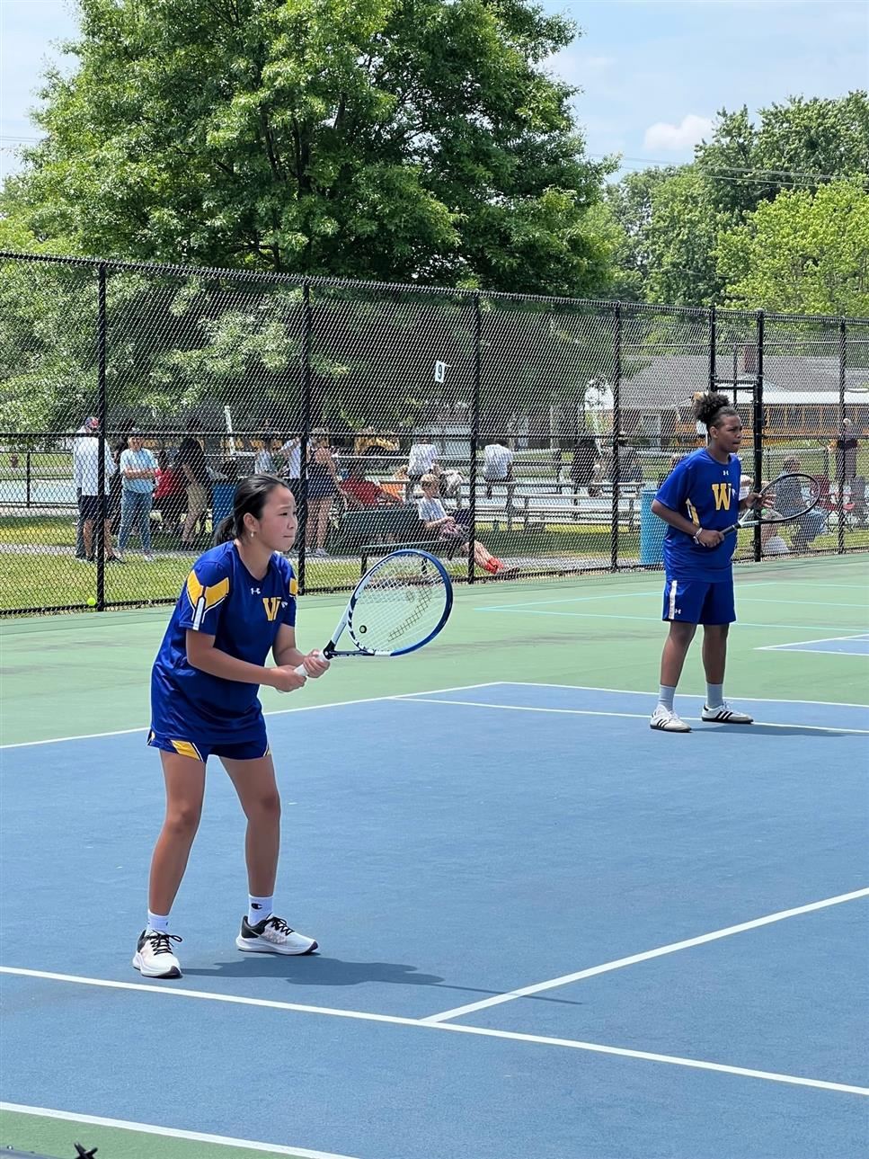 Mixed doubles receiving serve