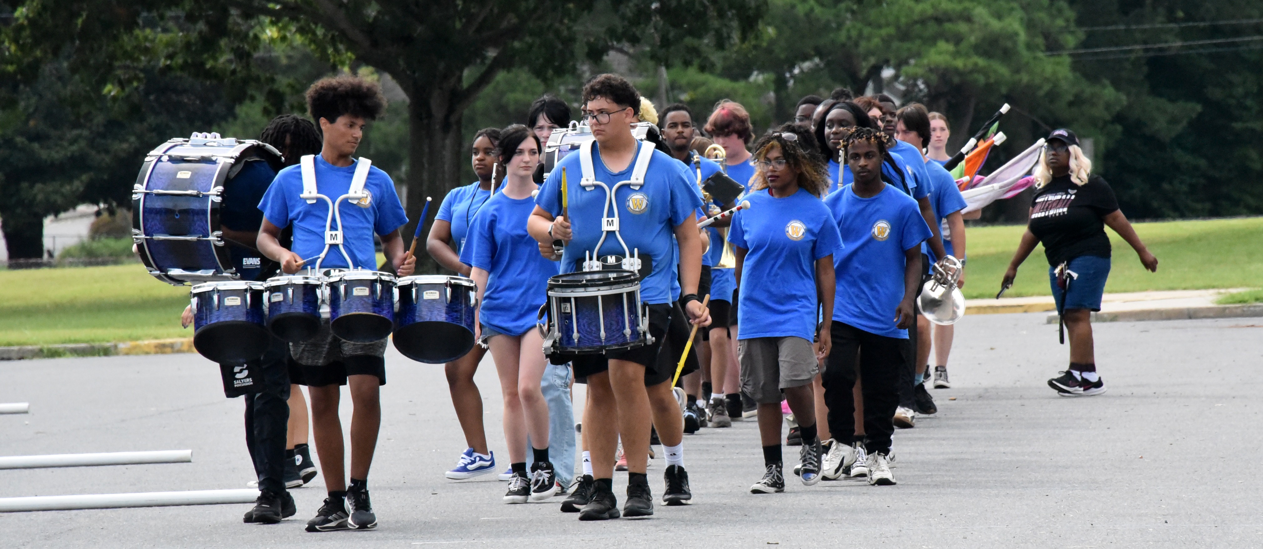 WiHi marching band performs at the end of band camp