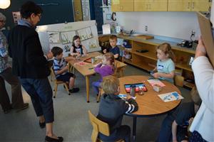 Incoming kindergarten students participate in the Westford K screening.