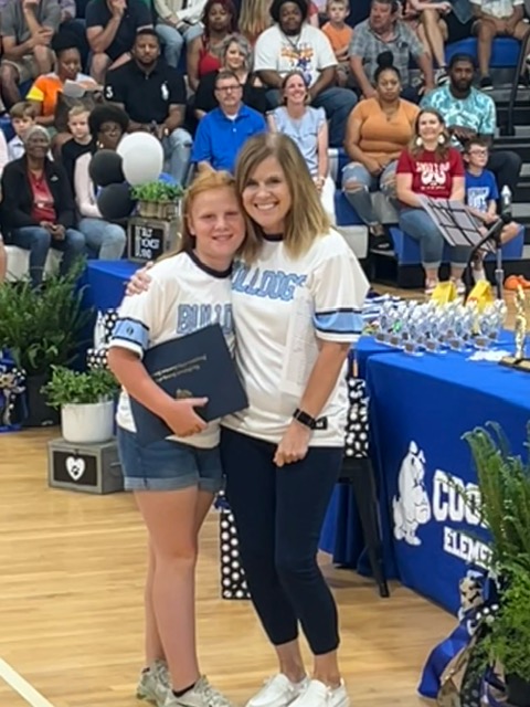 Riley Crusenberry and Mrs. Whitley at the ceremony.
