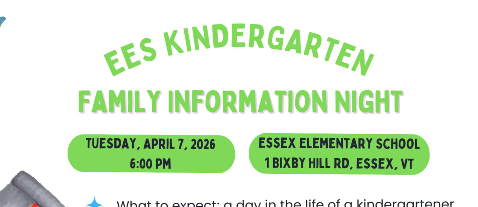 Kindergarten Family Information Night 4/7/2026 at 6pm