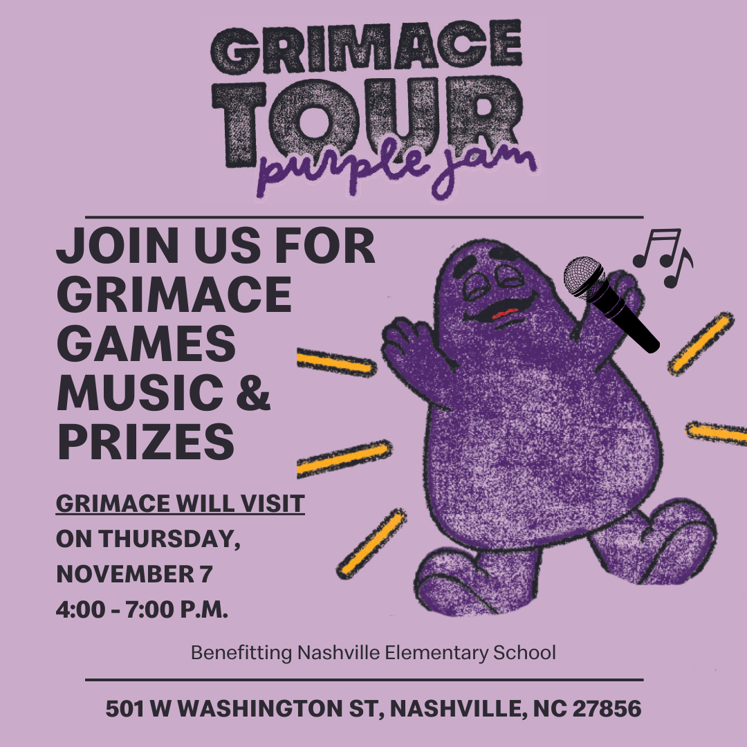 Nov 7th Grimace Tour  4-7pm Benefitting Nashville Elementary School