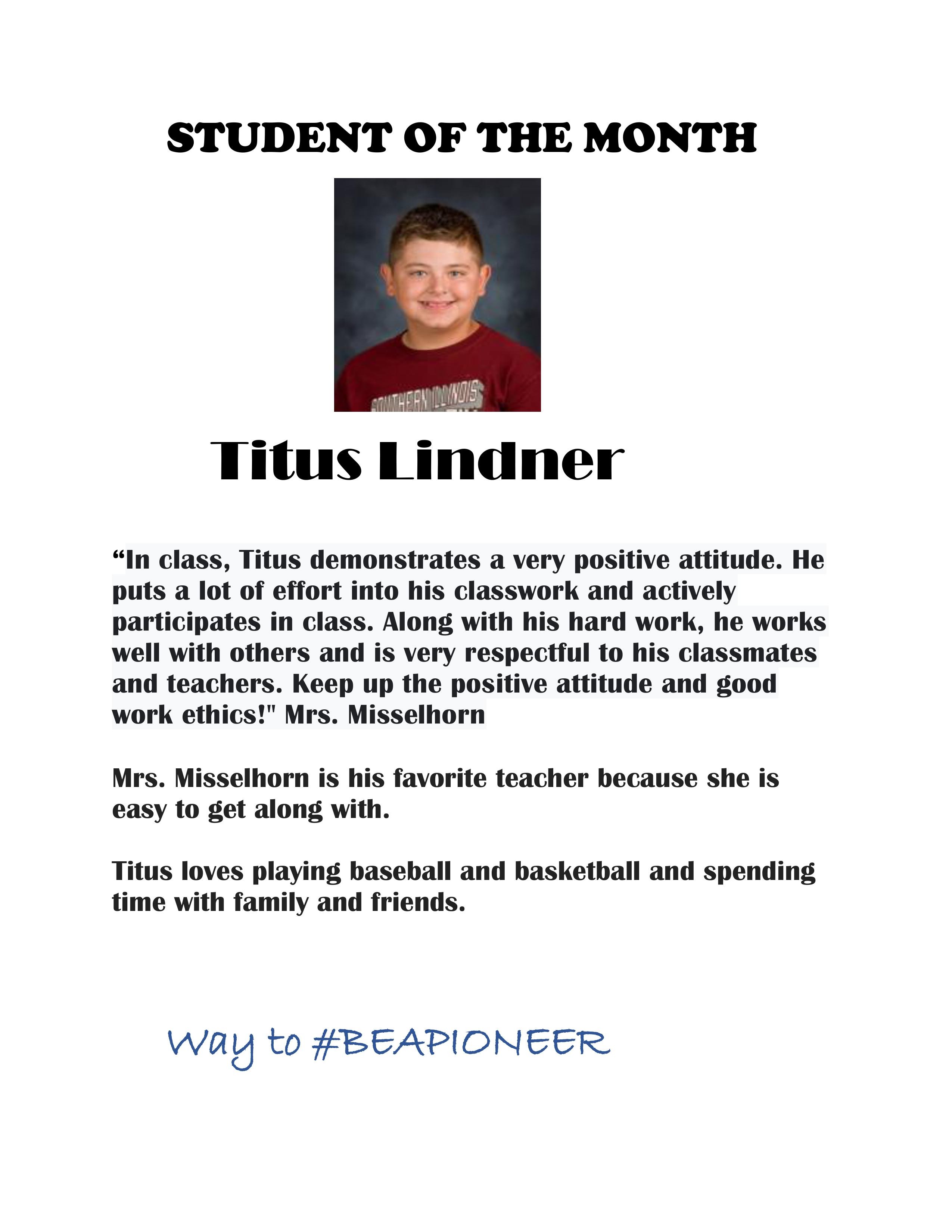 Student of the Month