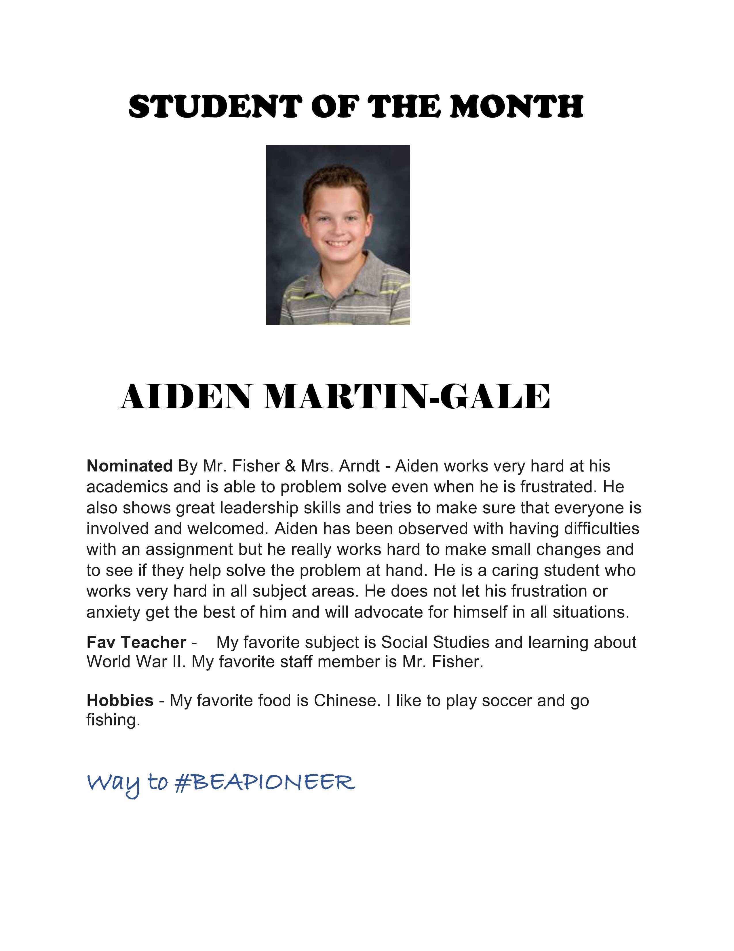 Student of the Month