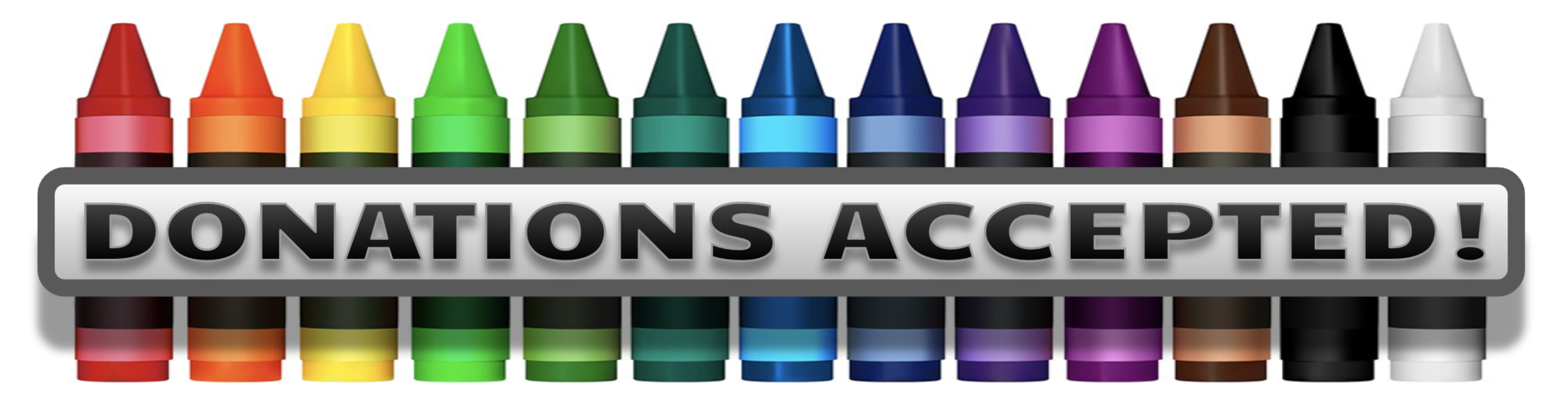 donations accepted written on clipart arayons