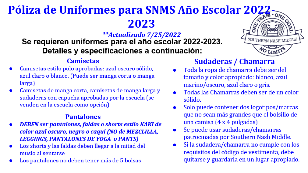 Uniform Policy in Spanish