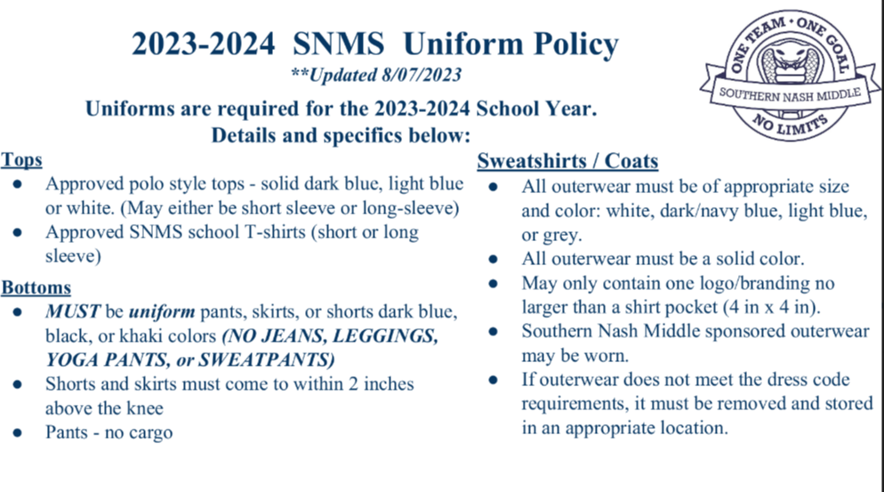Uniform Policy 22-23