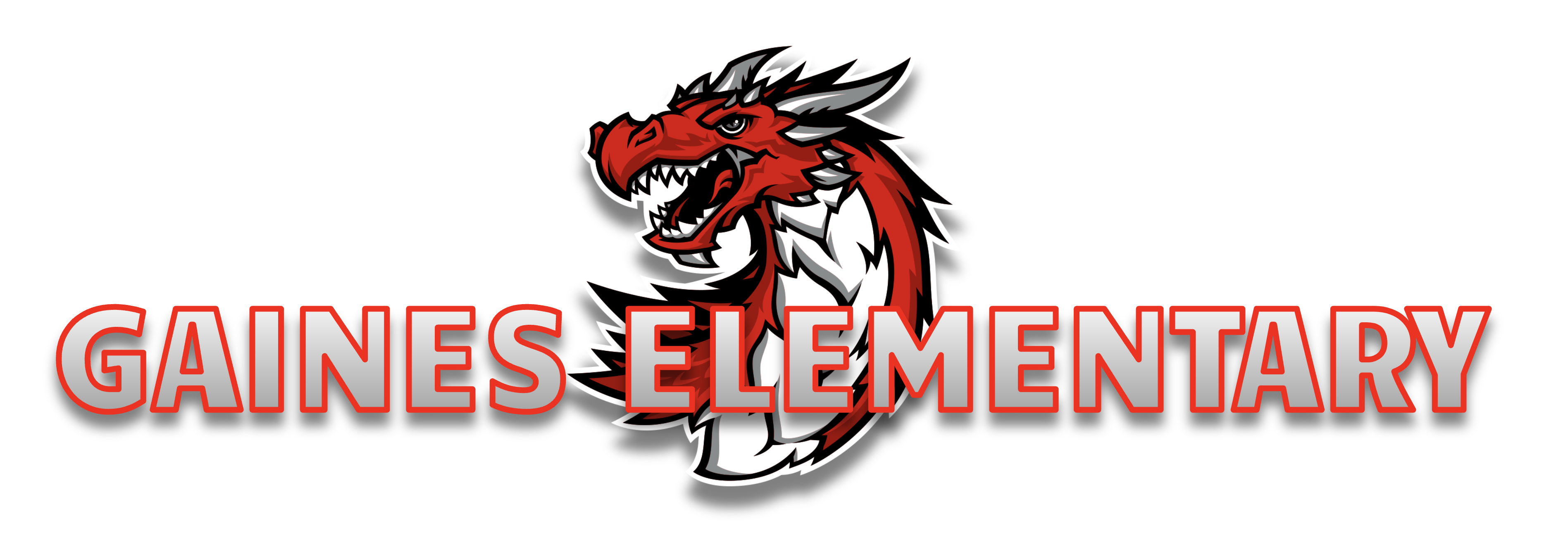 Gaines Elementary Banner with Dragon Logo