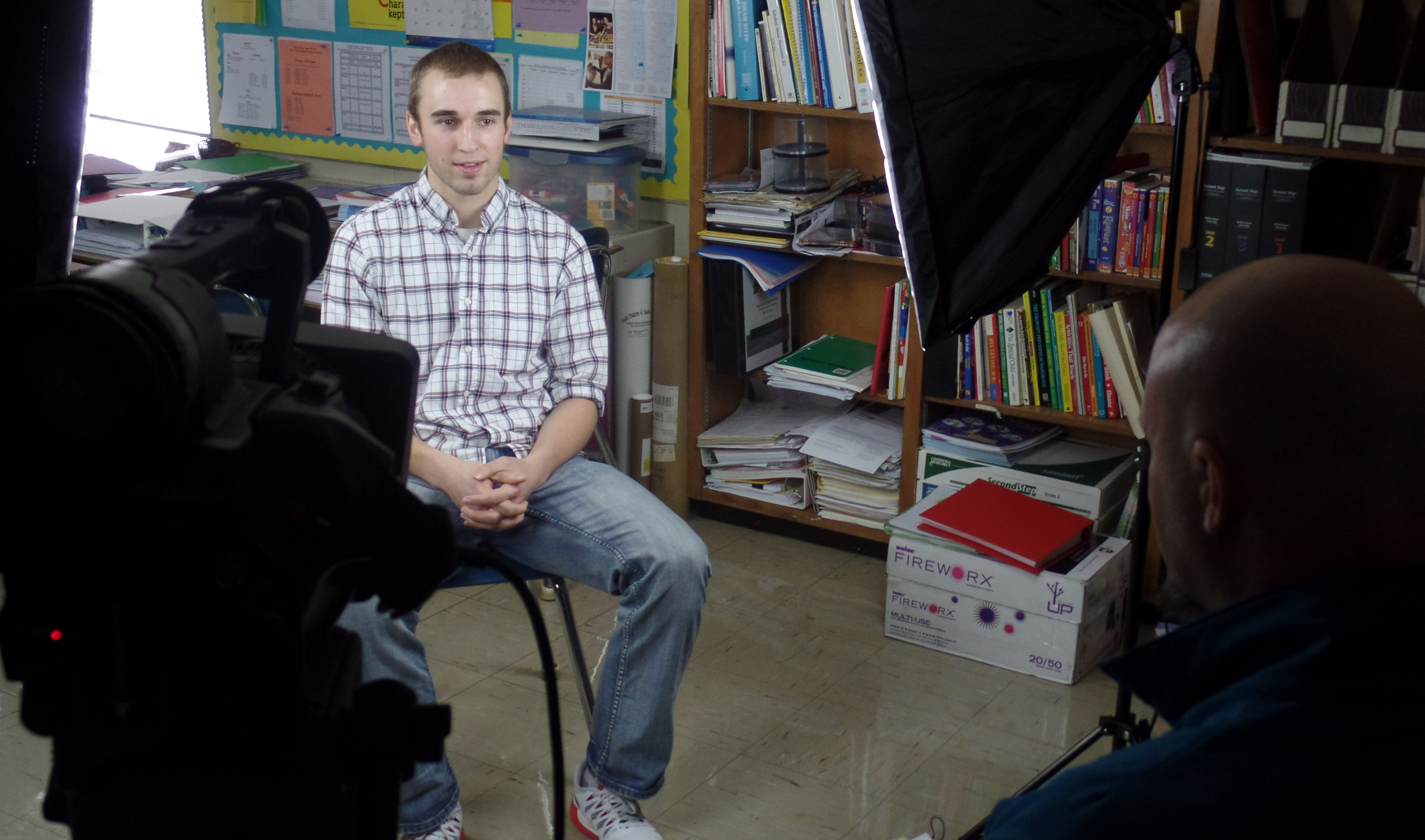 Man sitting down for an interview