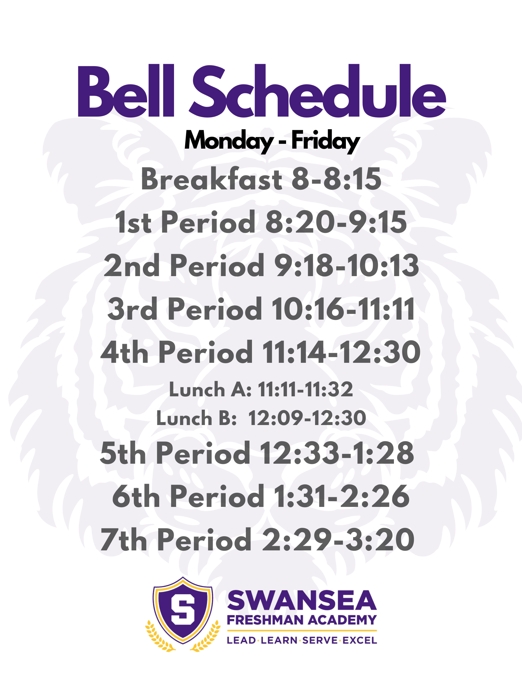 Bell Schedule F