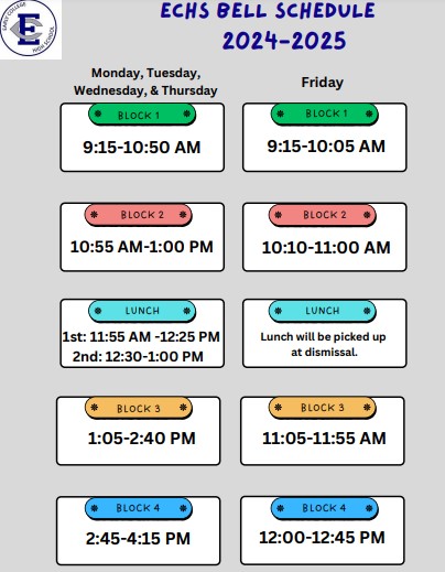 Bell Schedule 2024-2025