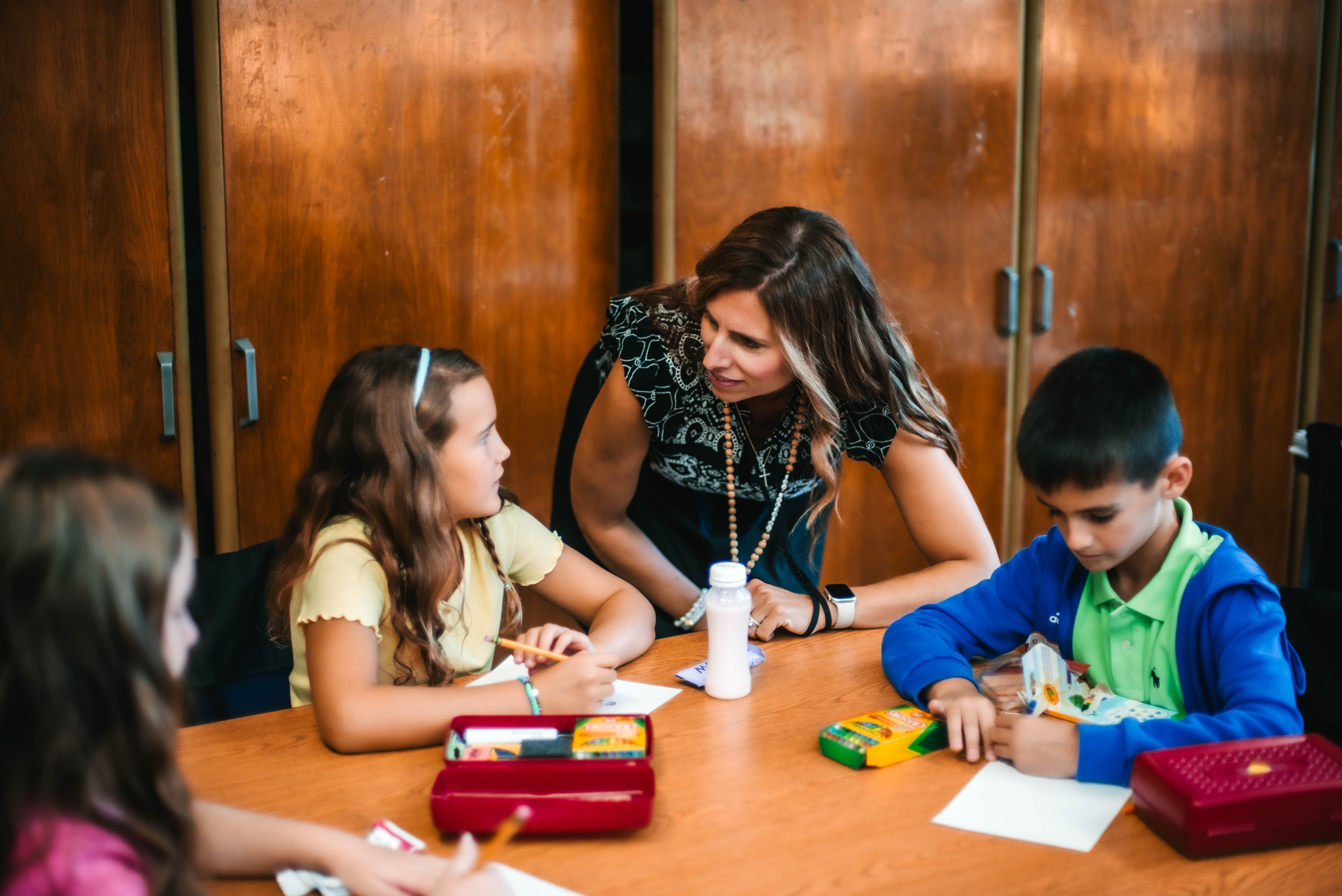 teacher and students