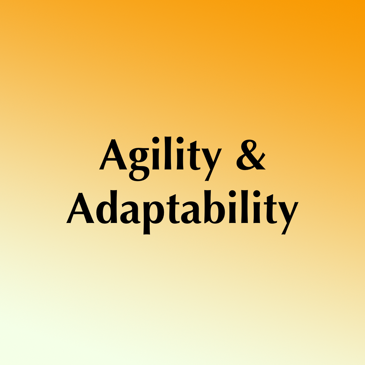 Agility and Adaptability