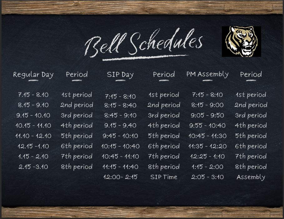 OFHS Bell Schedules | Oak Forest High School