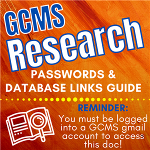     *GCMS Research Passwords and Links Guide*