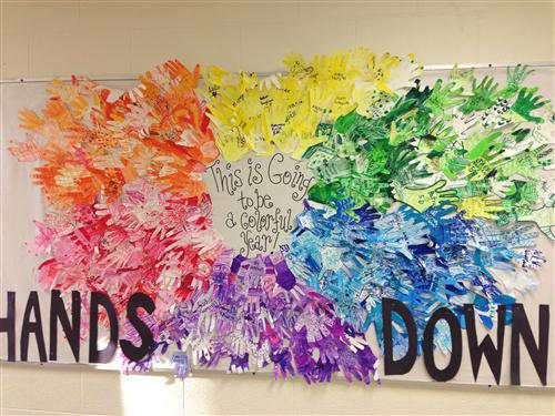 Hand print color wheel