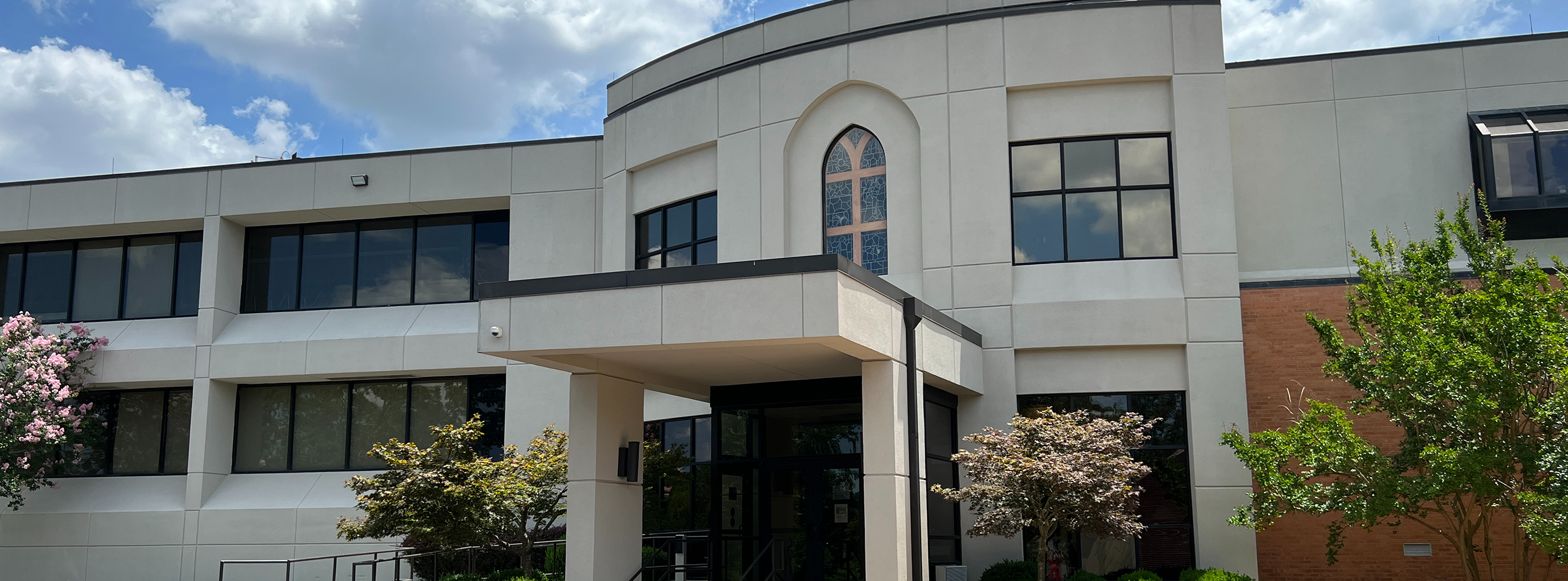 image of the front of the school building