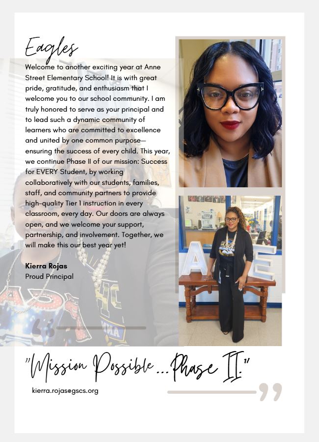 Principal Kierra Rojas welcome message