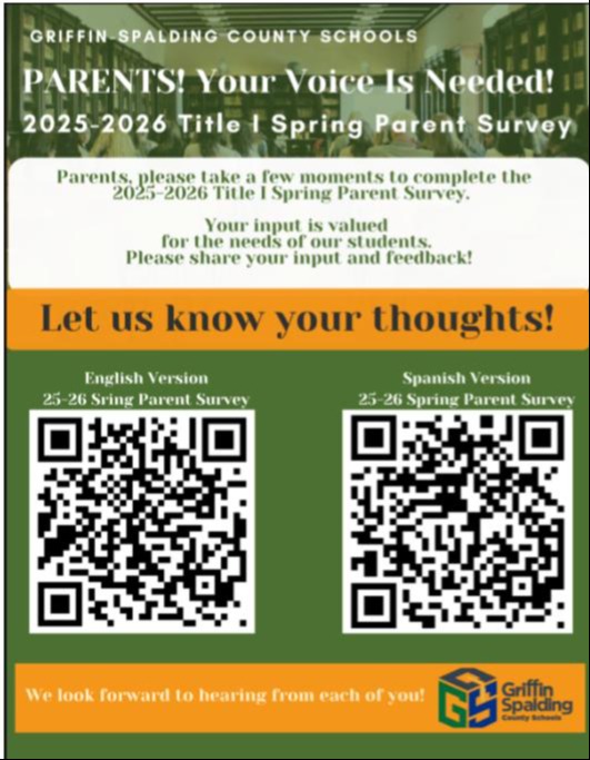 Fall Parent Survey QR codes