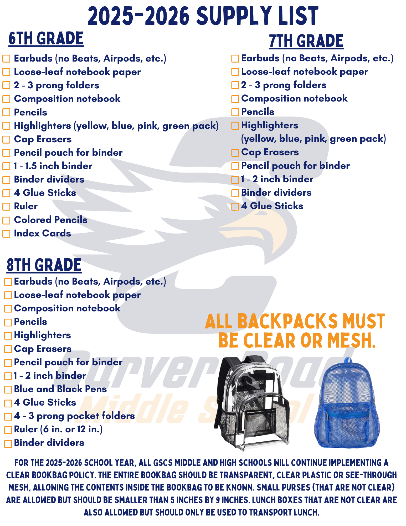 supply list