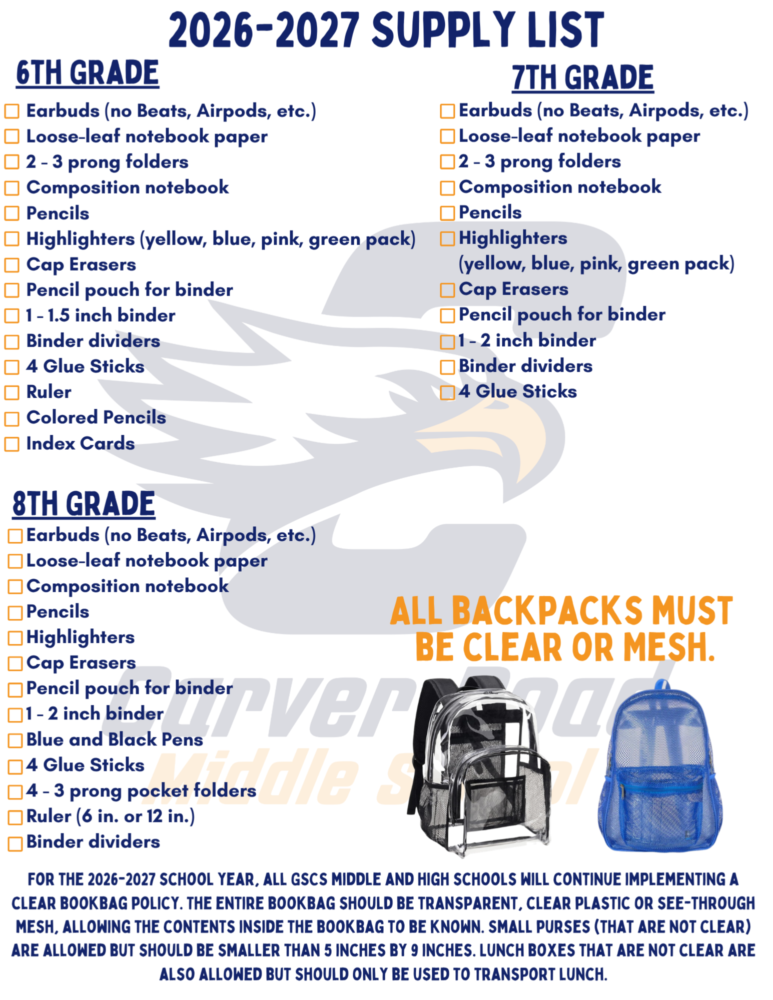 supply list
