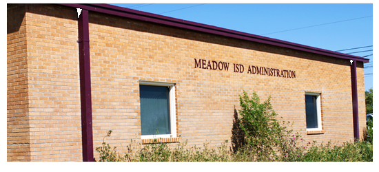 A photo of the Meadow ISD Administration building