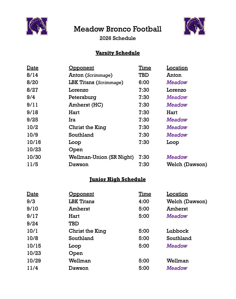 Image 6: 2026 Football Schedule
