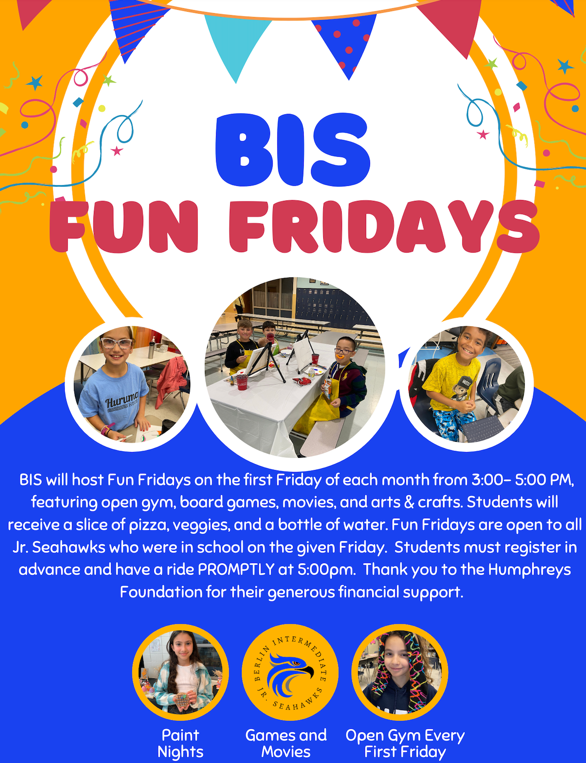 We hope our Jr. Seahawks will join us for a safe, engaging activity on the First Friday of the month!