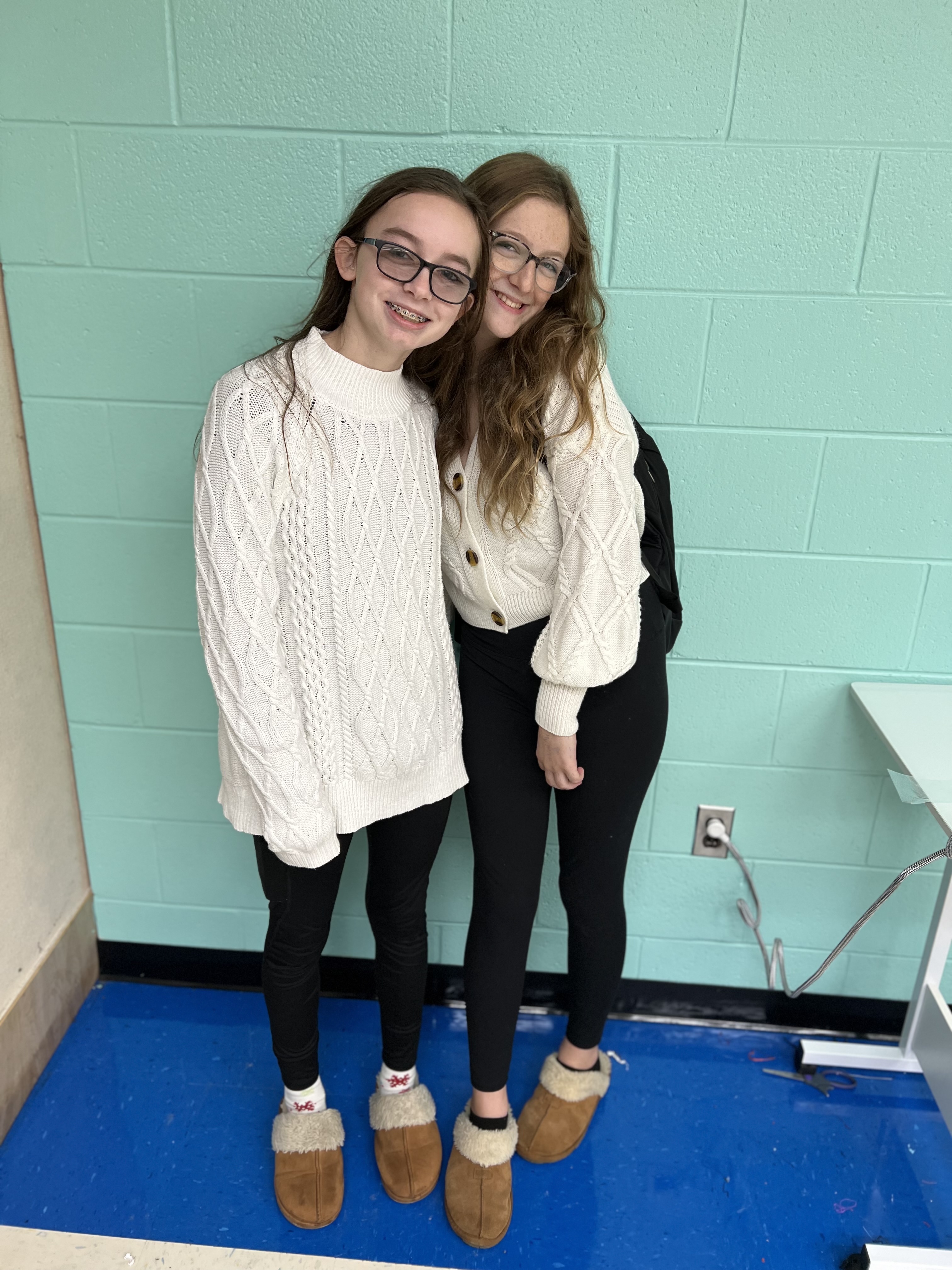 two students twinning