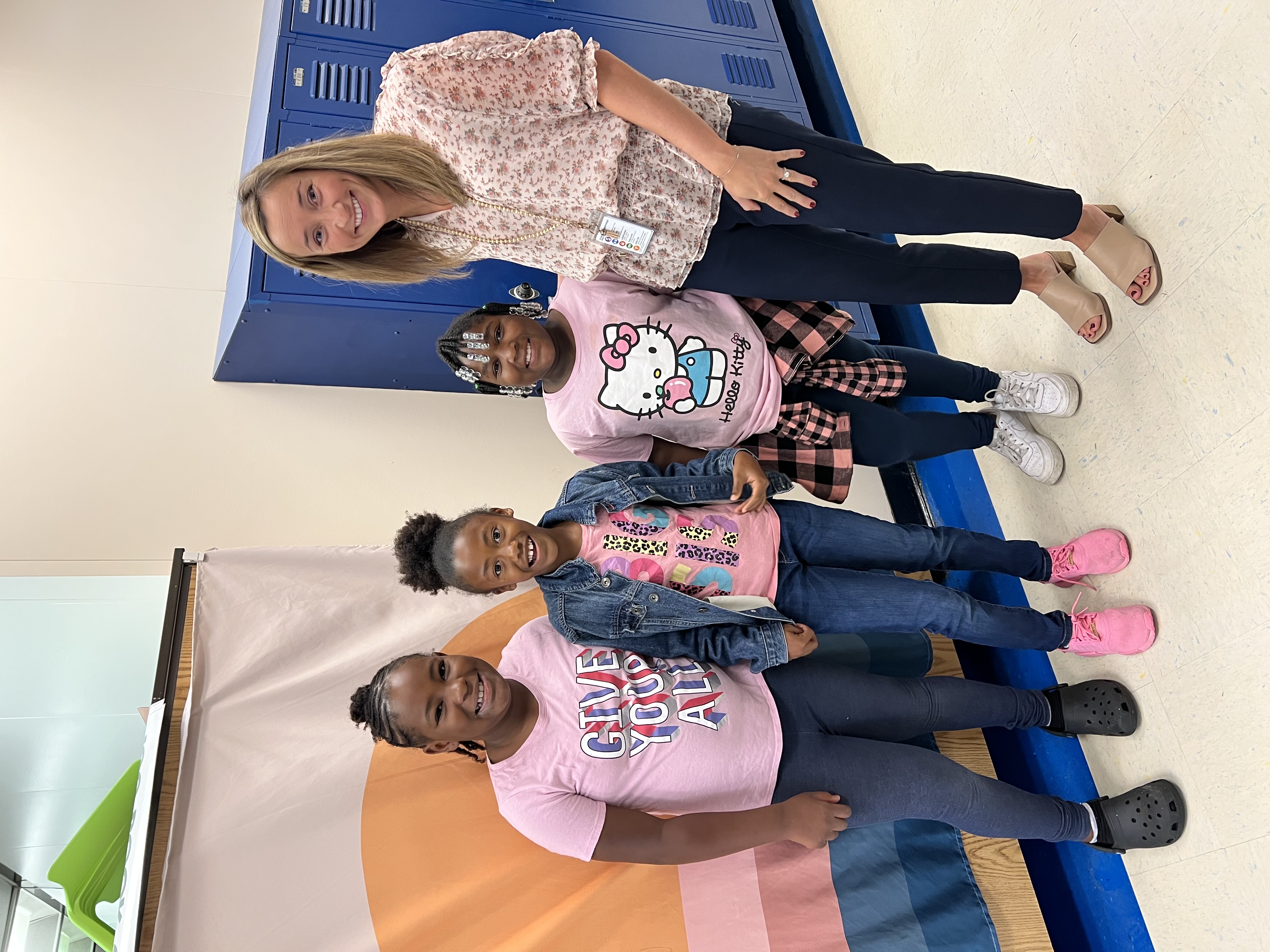 group of students and teacher twinning