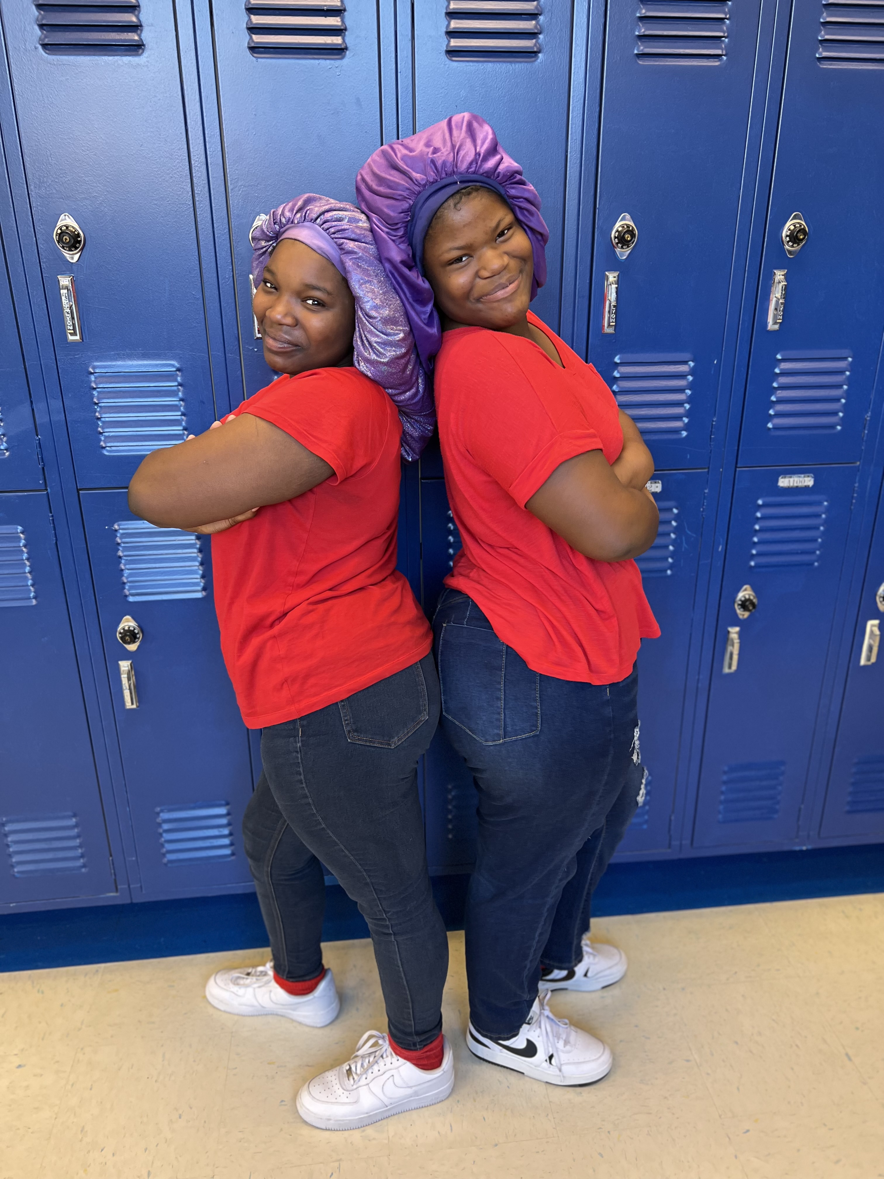 two students twinning