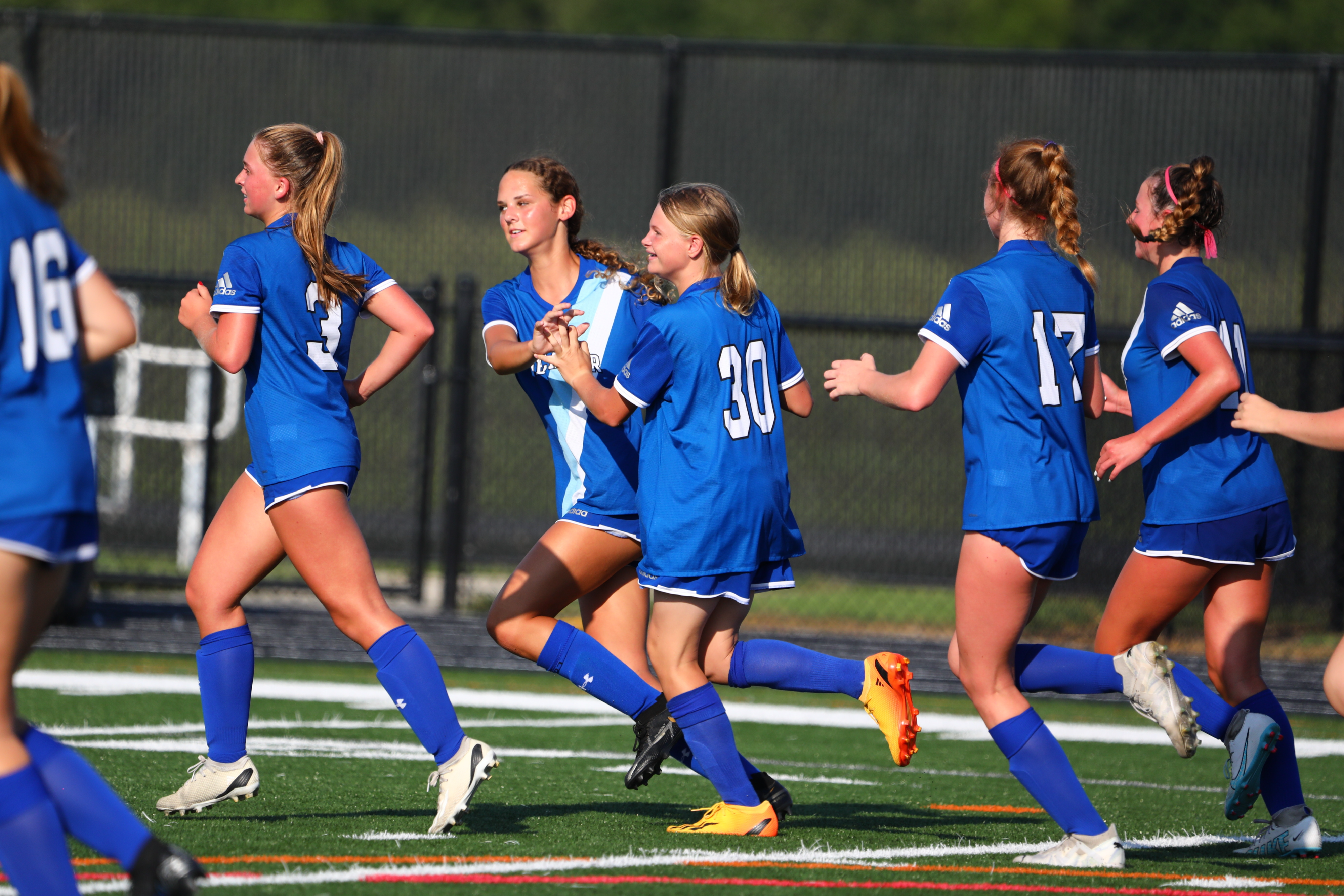 JV soccer team on field