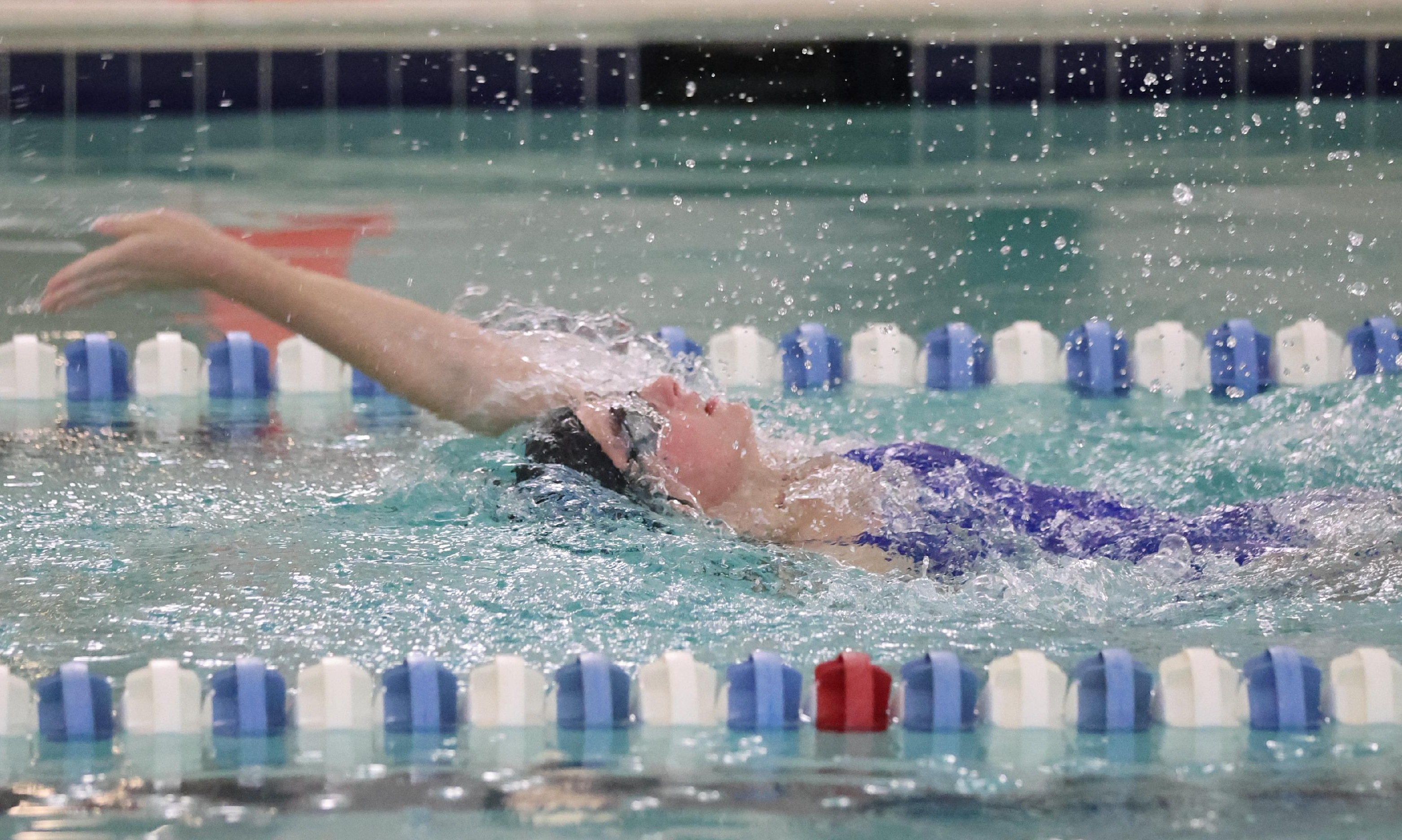 girl backstroking