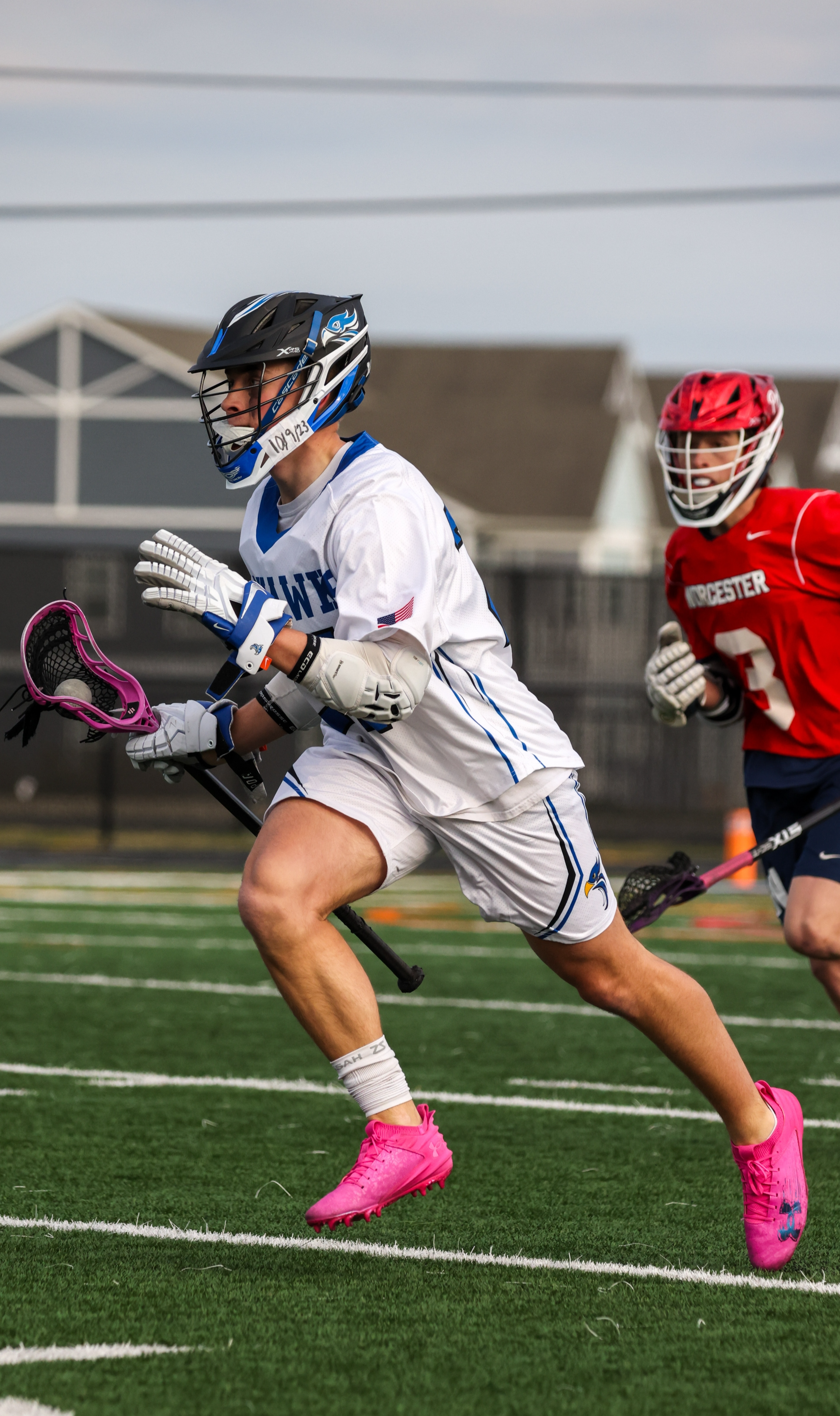 running on LAX field