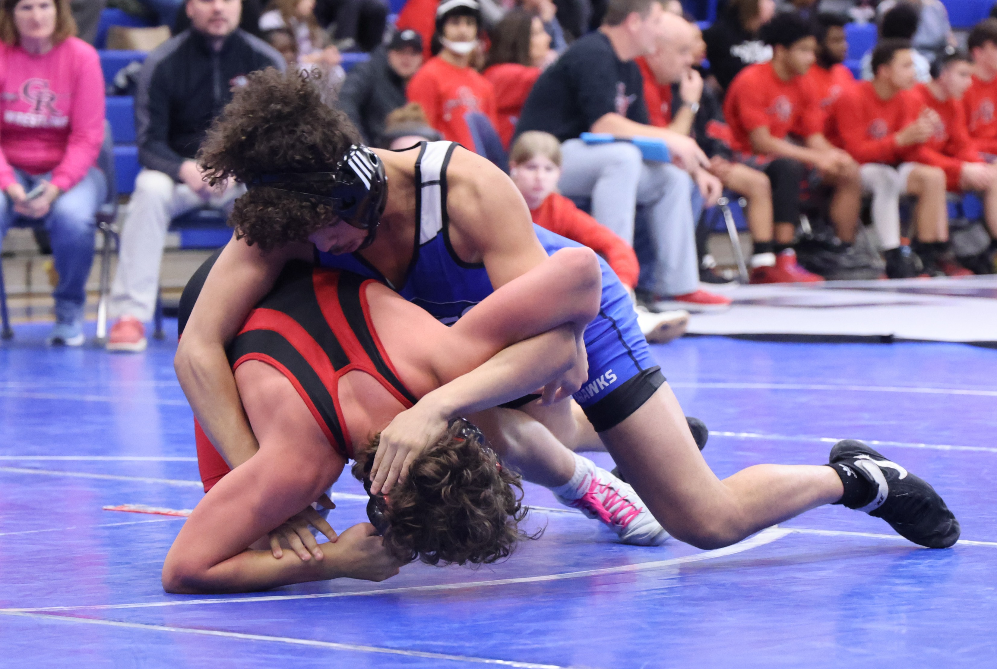 wrestling on mat