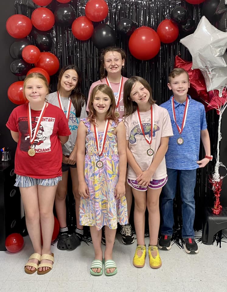 students with track awards